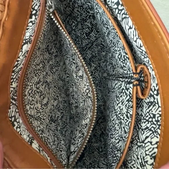 Rebecca Minkoff Skylar Woven Leather Crossbody Bag Tan - Picture 13 of 16